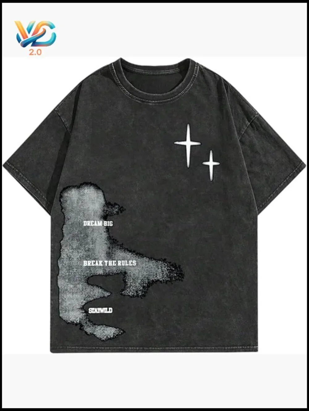 Men's Vintage Graphic Tee Oversized Crewneck Short Sleeve Streetwear Summer